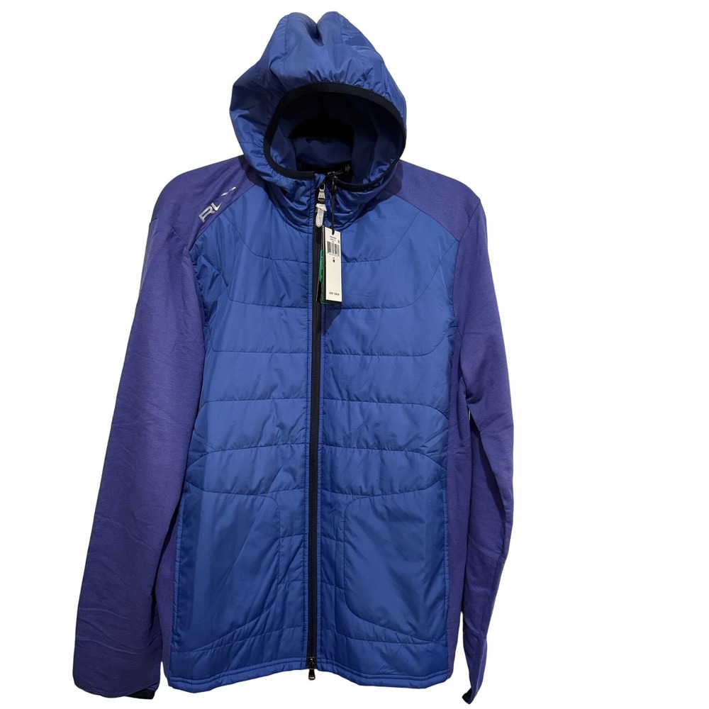 NWT RLX Ralph Lauren Men Golf Puffer Hybrid Jacket Blue Lightweight M Retail 268